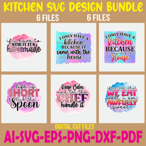 Kitchen SVG Design Bundle cover image.