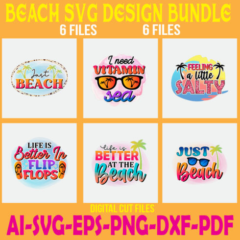 Beach SVG Design Bundle cover image.