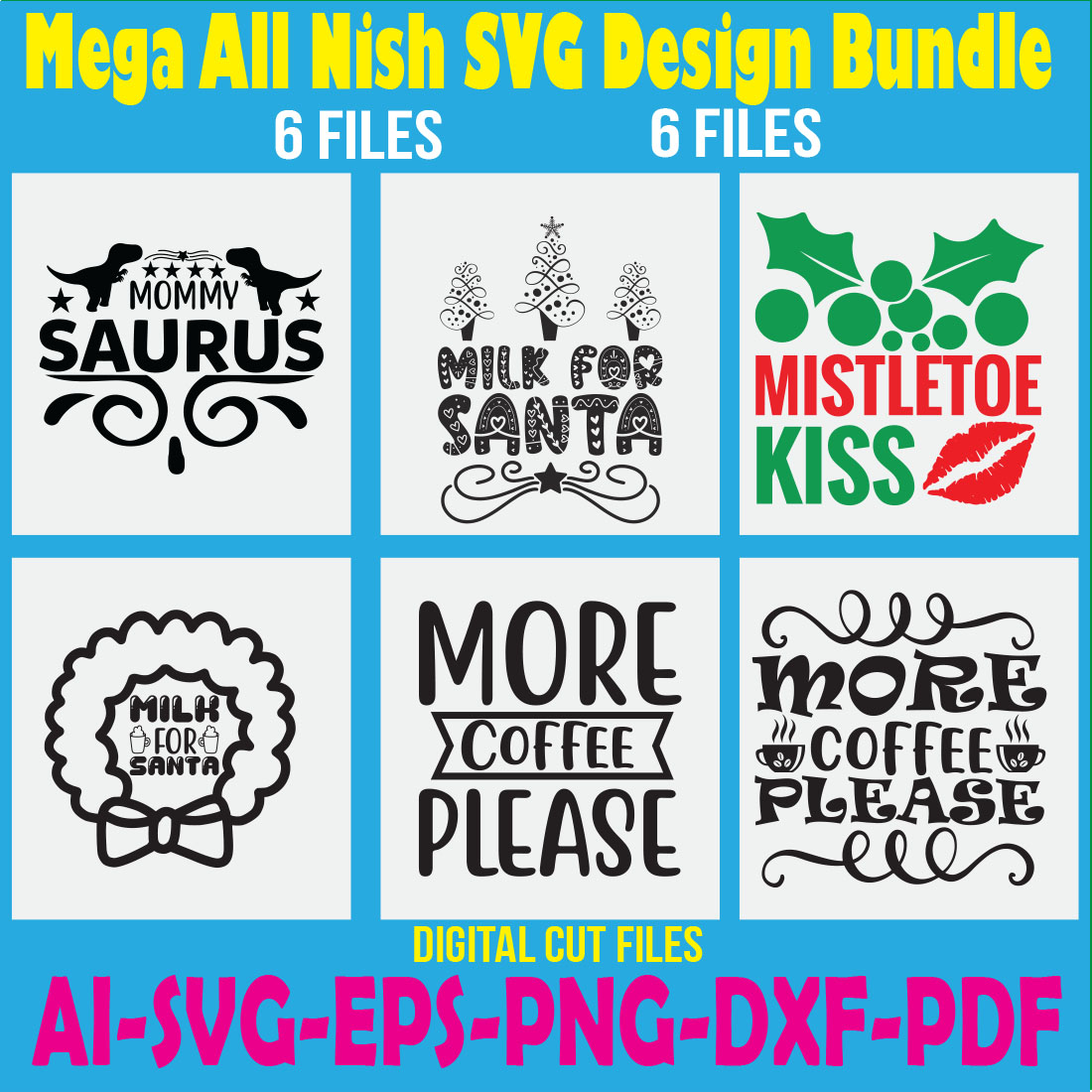 Mega All Nish SVG Design Bundle cover image.