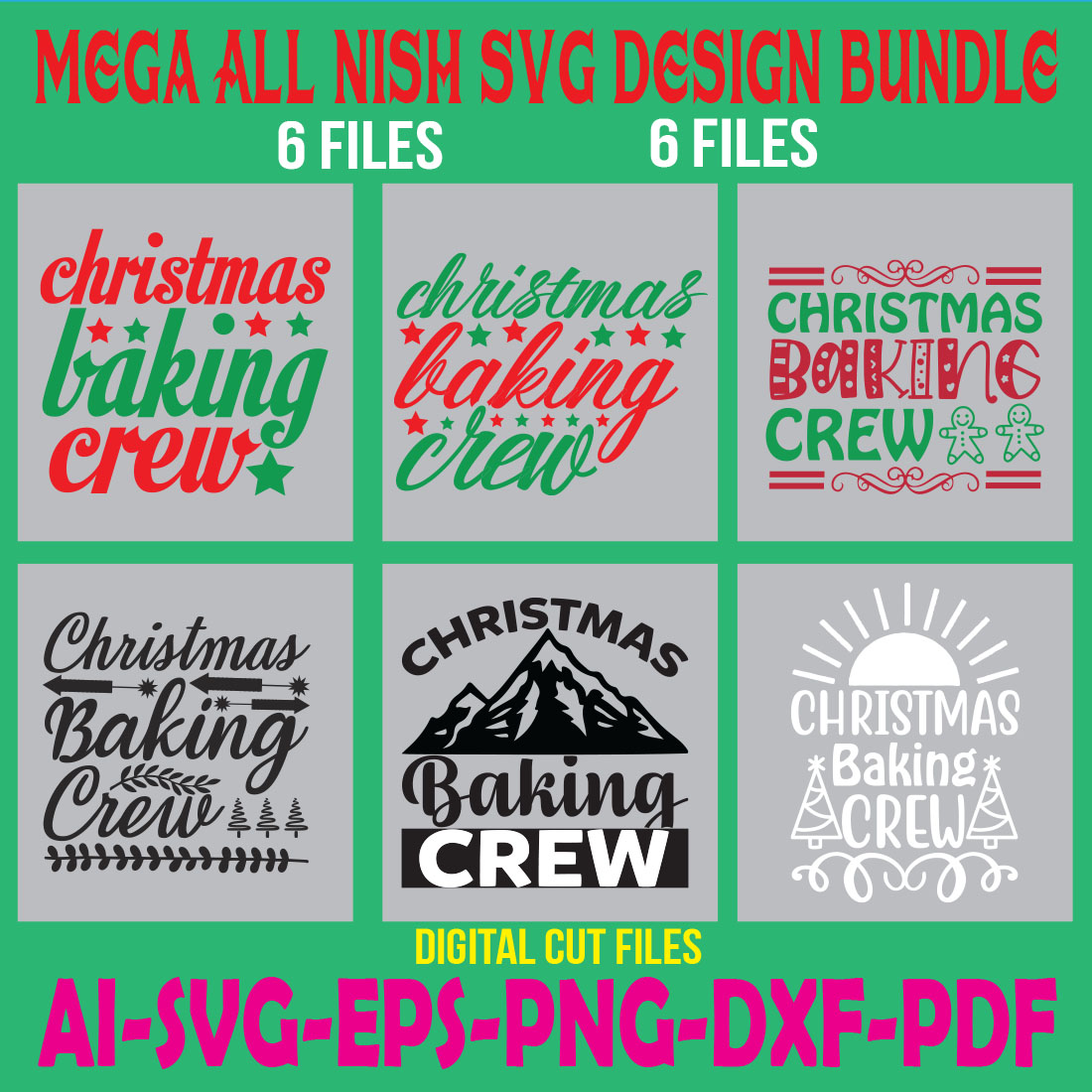 Mega All Nish SVG Design Bundle cover image.