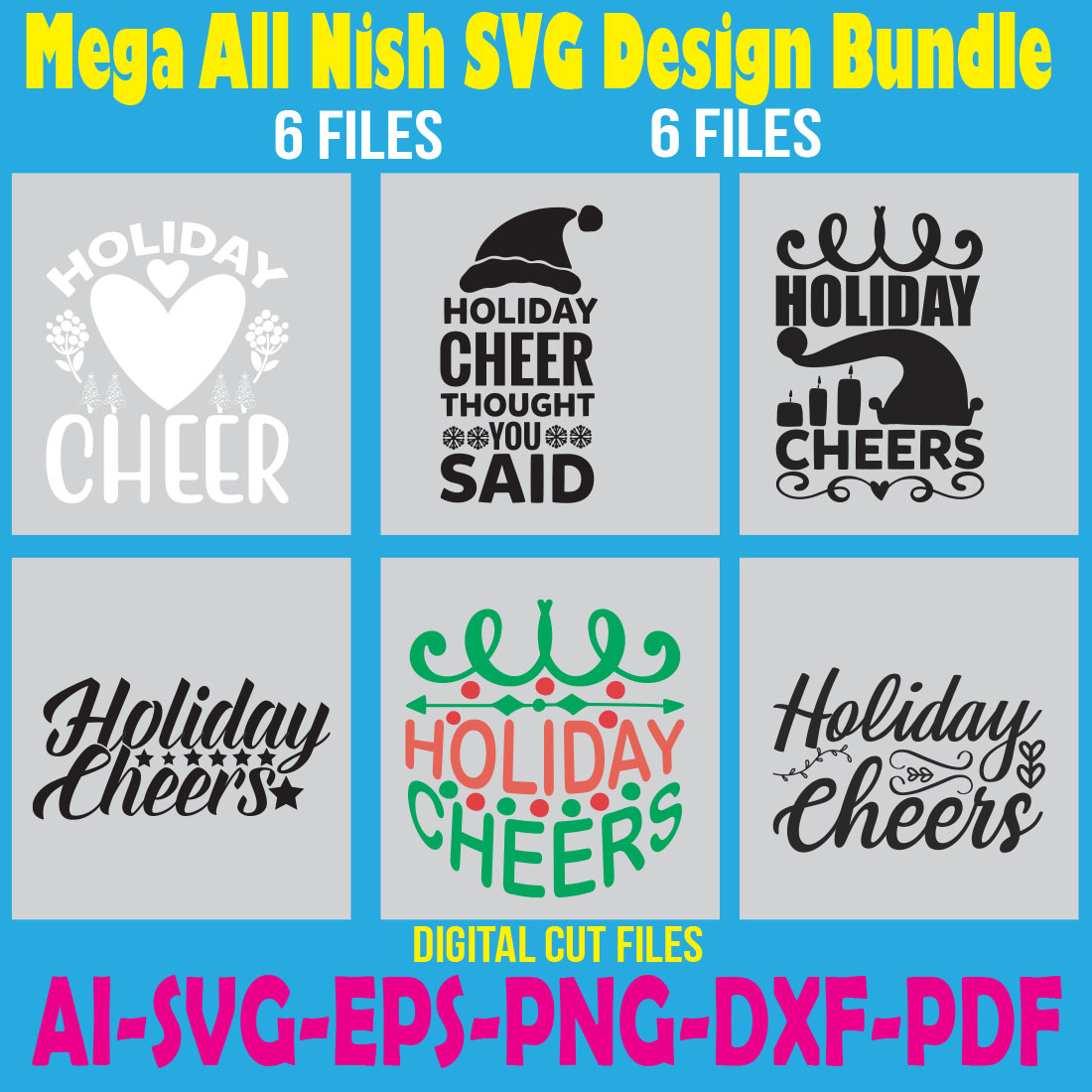 Mega All Nish SVG Design Bundle cover image.