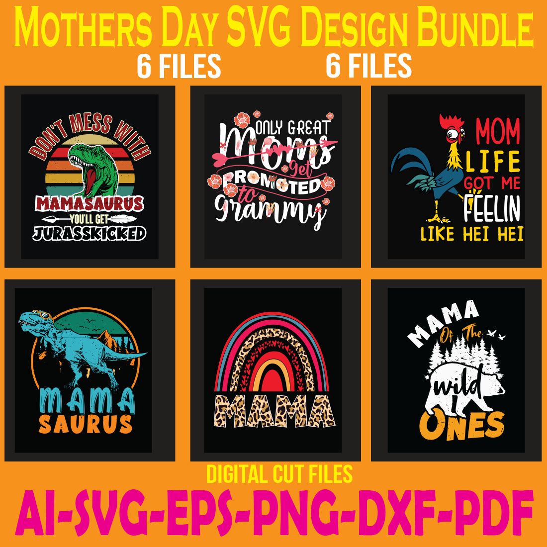 Mothers Day SVG Design Bundle cover image.