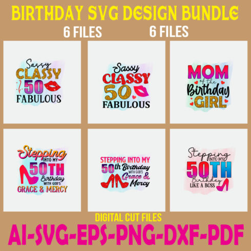 Birthday SVG Design Bundle cover image.