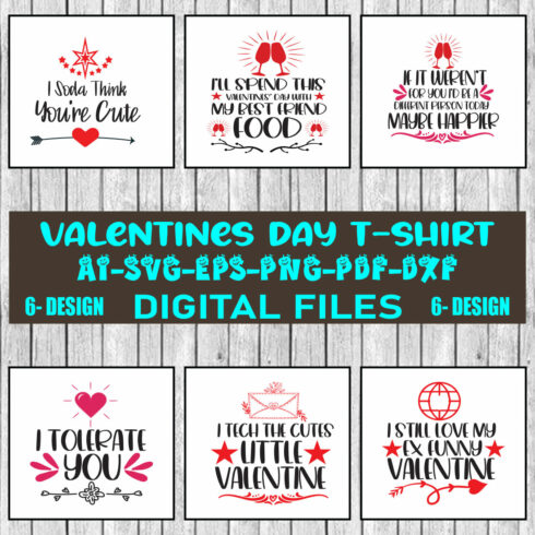 Valentines Day T-shirt Design Bundle Vol-01 cover image.
