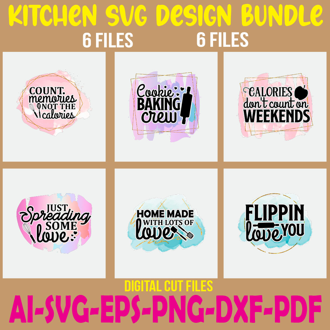 Kitchen SVG Design Bundle cover image.