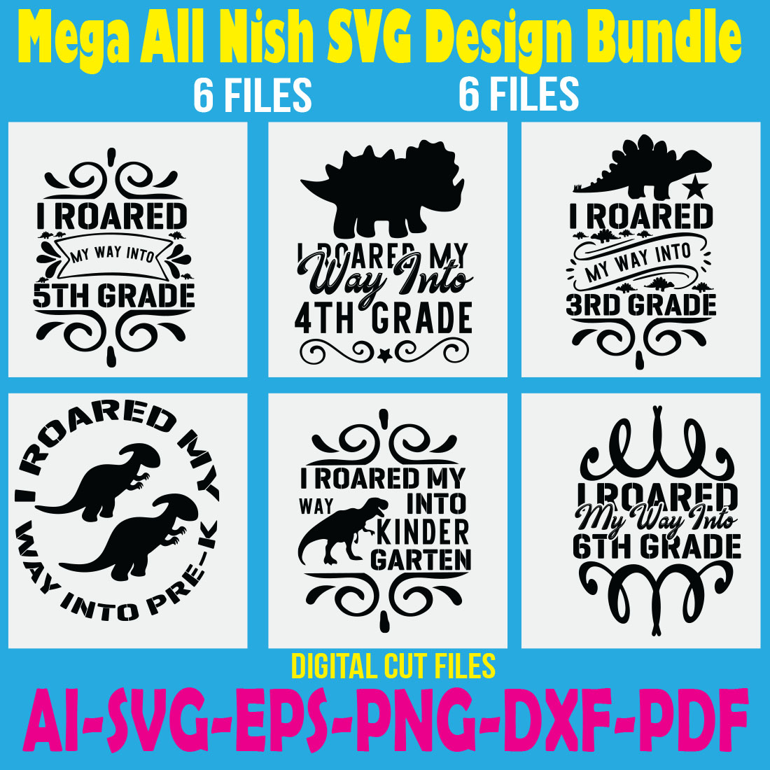 Mega All Nish SVG Design Bundle cover image.