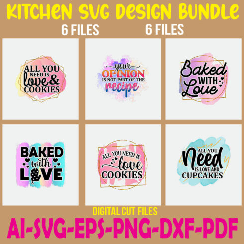 Kitchen SVG Design Bundle cover image.