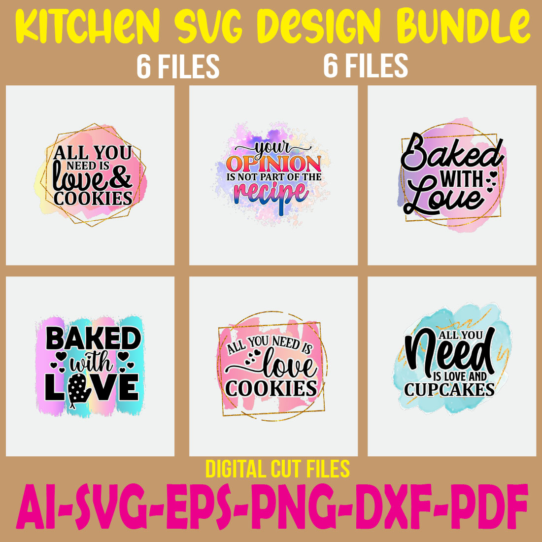 Kitchen SVG Design Bundle cover image.