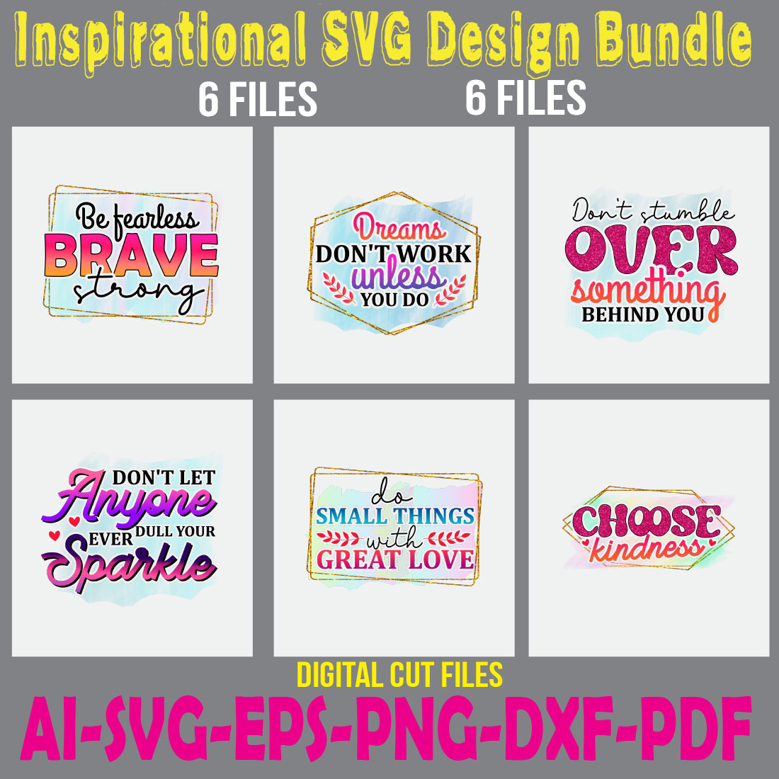 Inspirational SVG Design Bundle cover image.