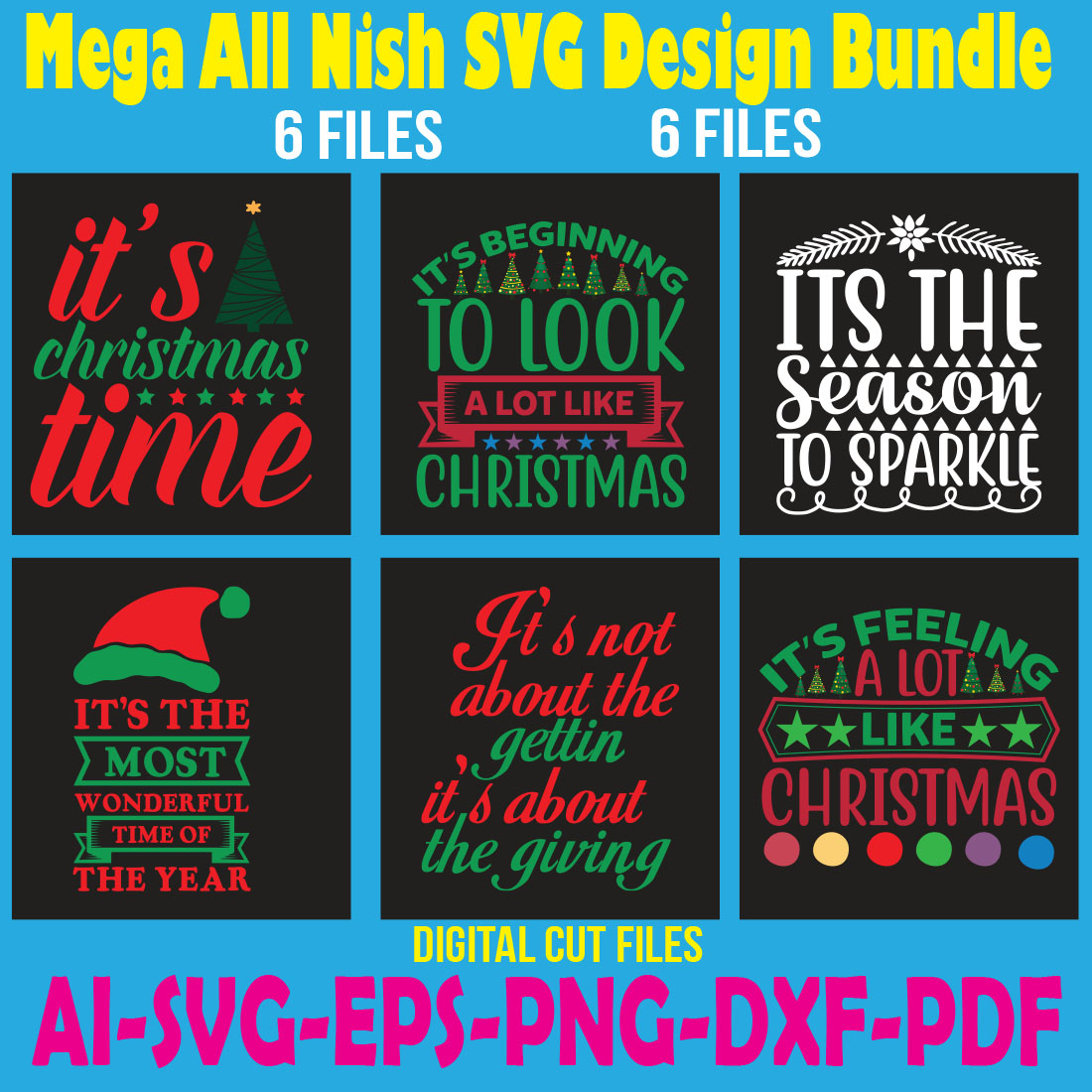 Mega All Nish SVG Design Bundle cover image.