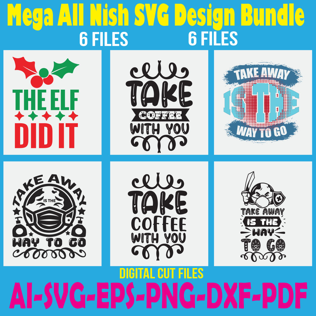 Mega All Nish SVG Design Bundle cover image.