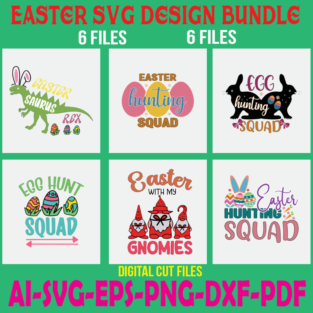 Easter SVG Design Bundle cover image.