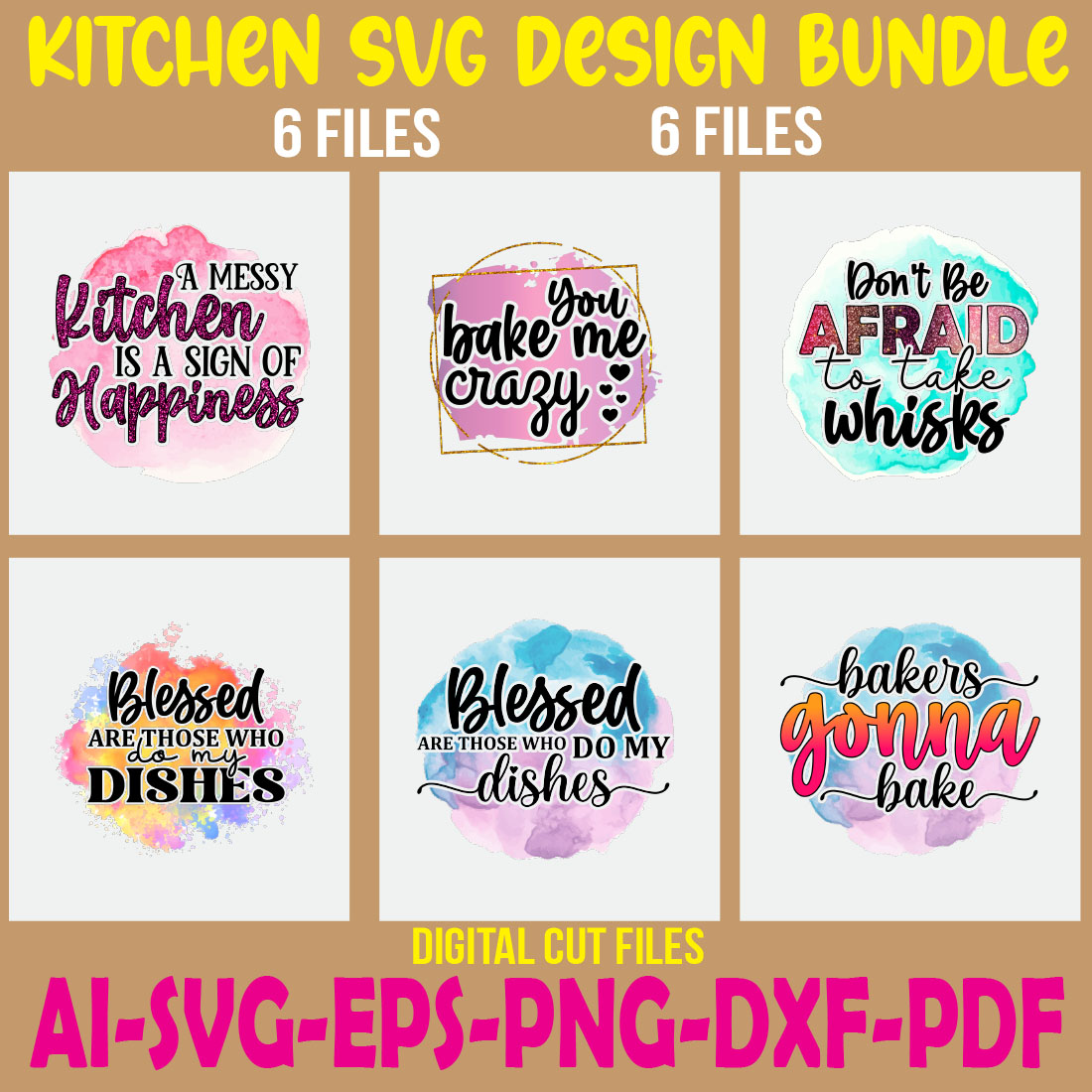 Kitchen SVG Design Bundle cover image.