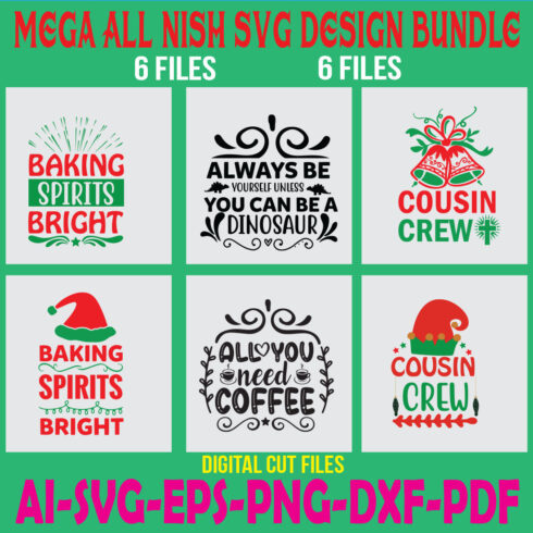 Mega All Nish SVG Design Bundle cover image.