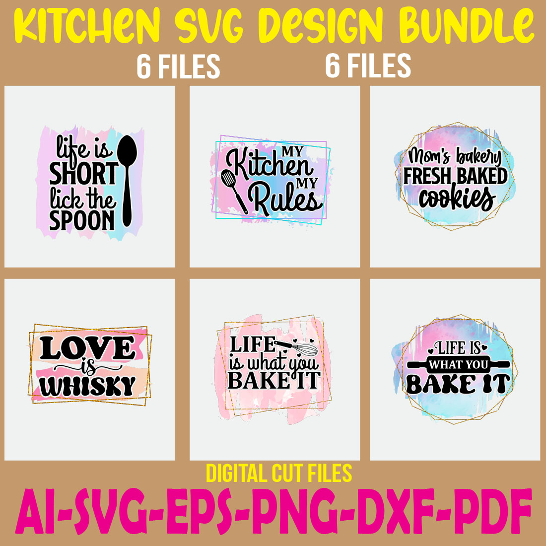 Kitchen SVG Design Bundle cover image.