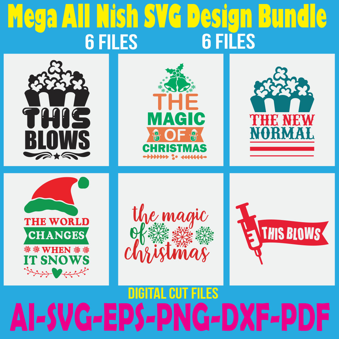 Mega All Nish SVG Design Bundle cover image.