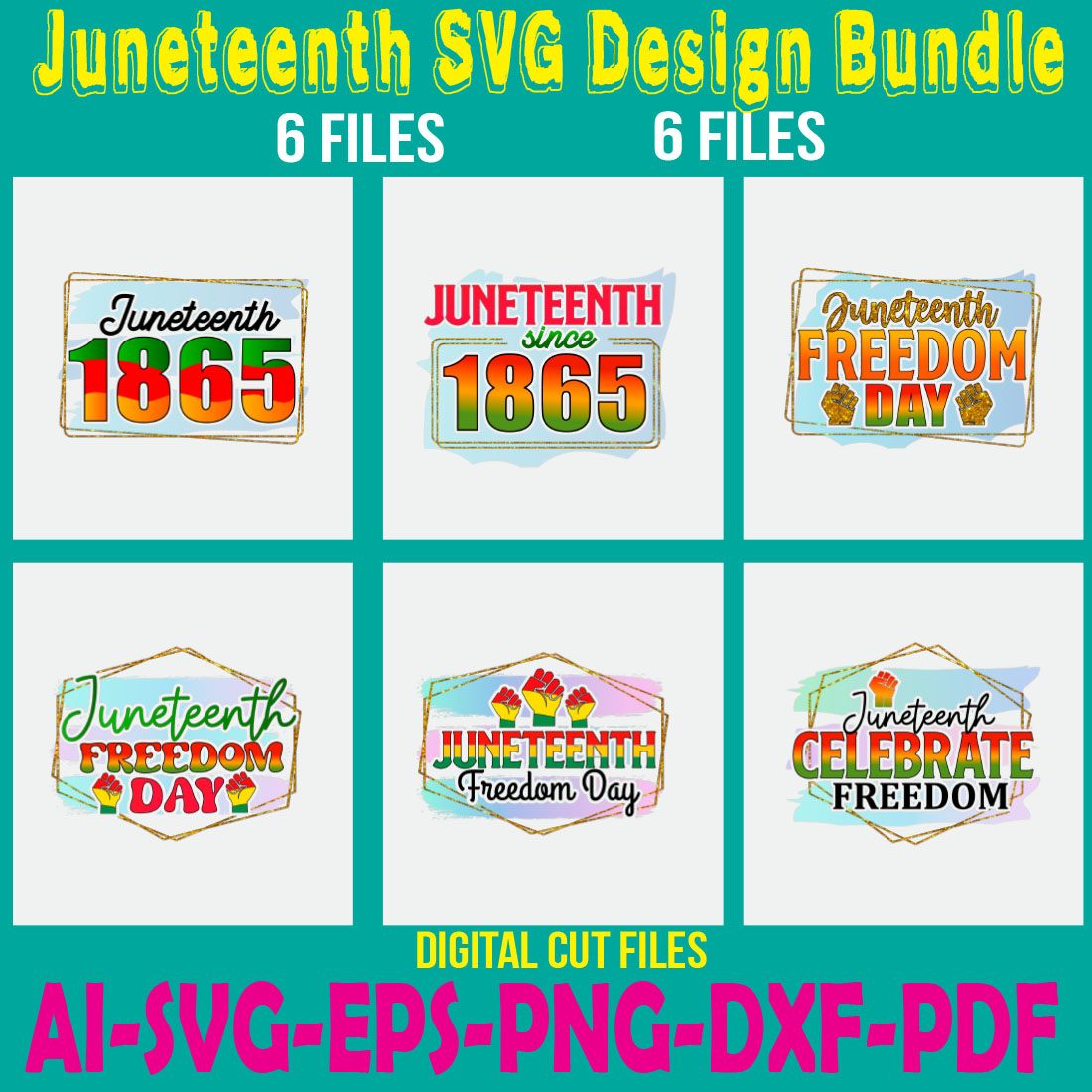 Juneteenth SVG Design Bundle cover image.