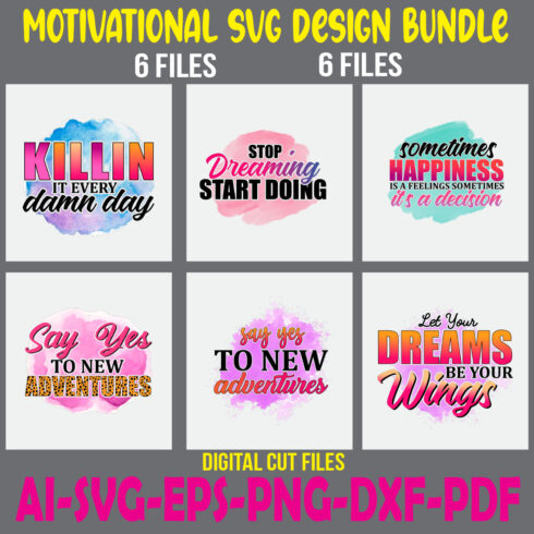 Motivational SVG Design Bundle cover image.