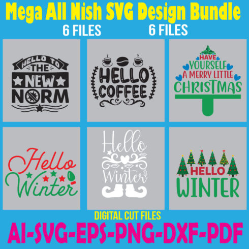 Mega All Nish SVG Design Bundle cover image.