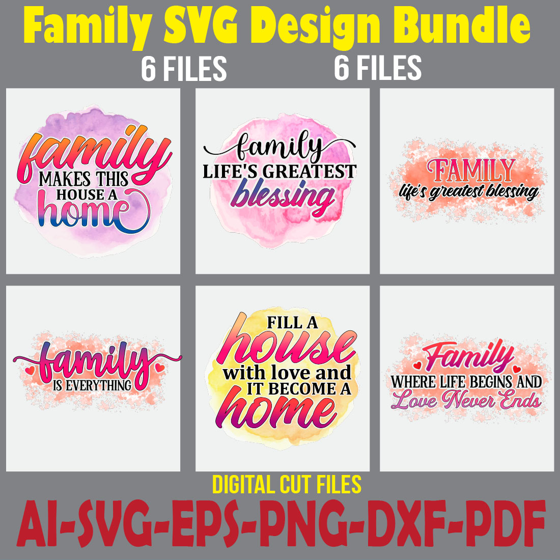 Family SVG Design Bundle cover image.