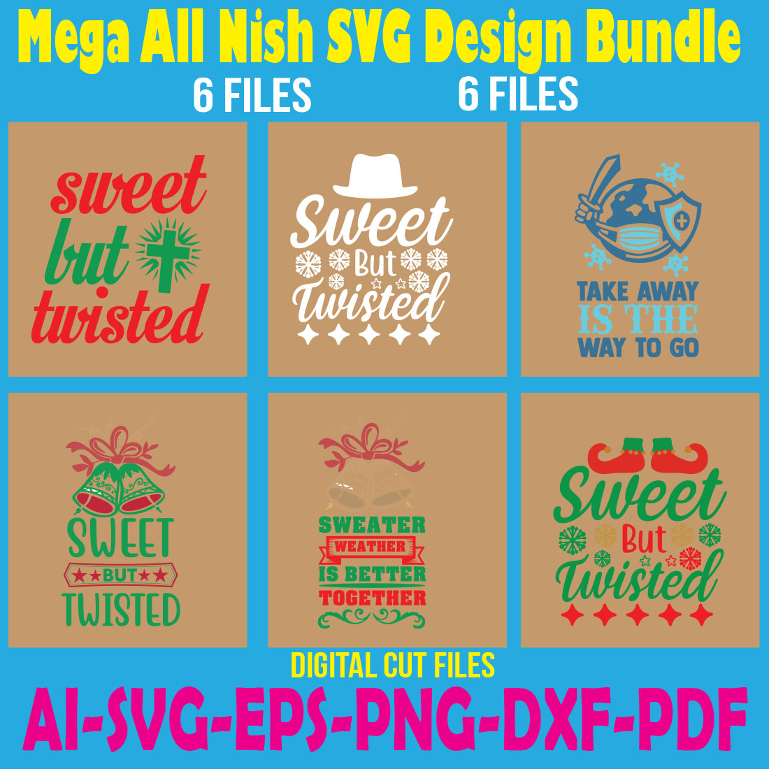 Mega All Nish SVG Design Bundle cover image.