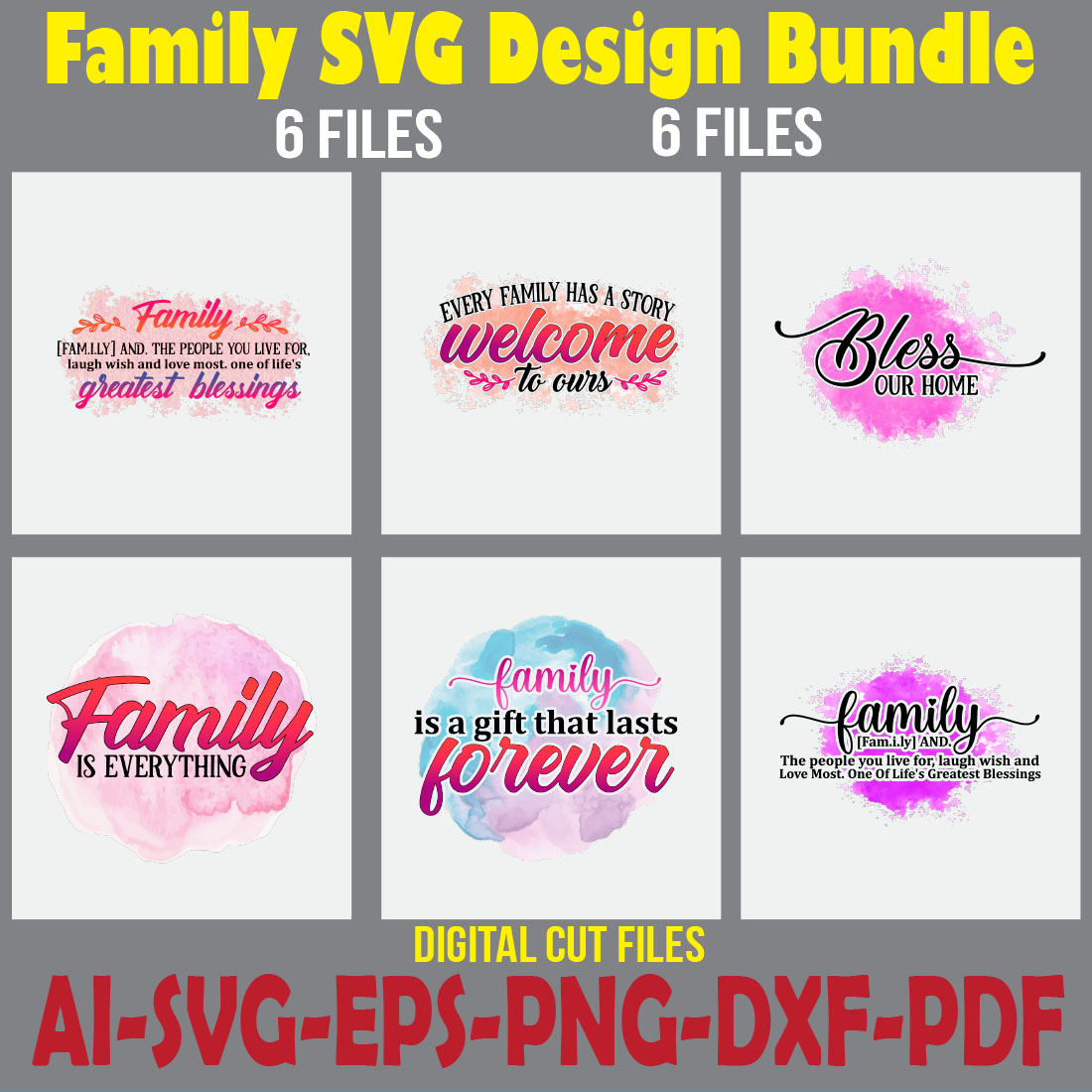 Family SVG Design Bundle cover image.