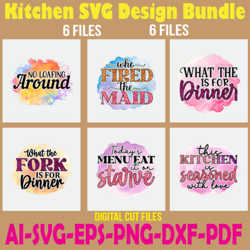 Kitchen SVG Design Bundle cover image.