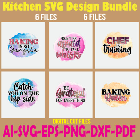 Kitchen SVG Design Bundle cover image.