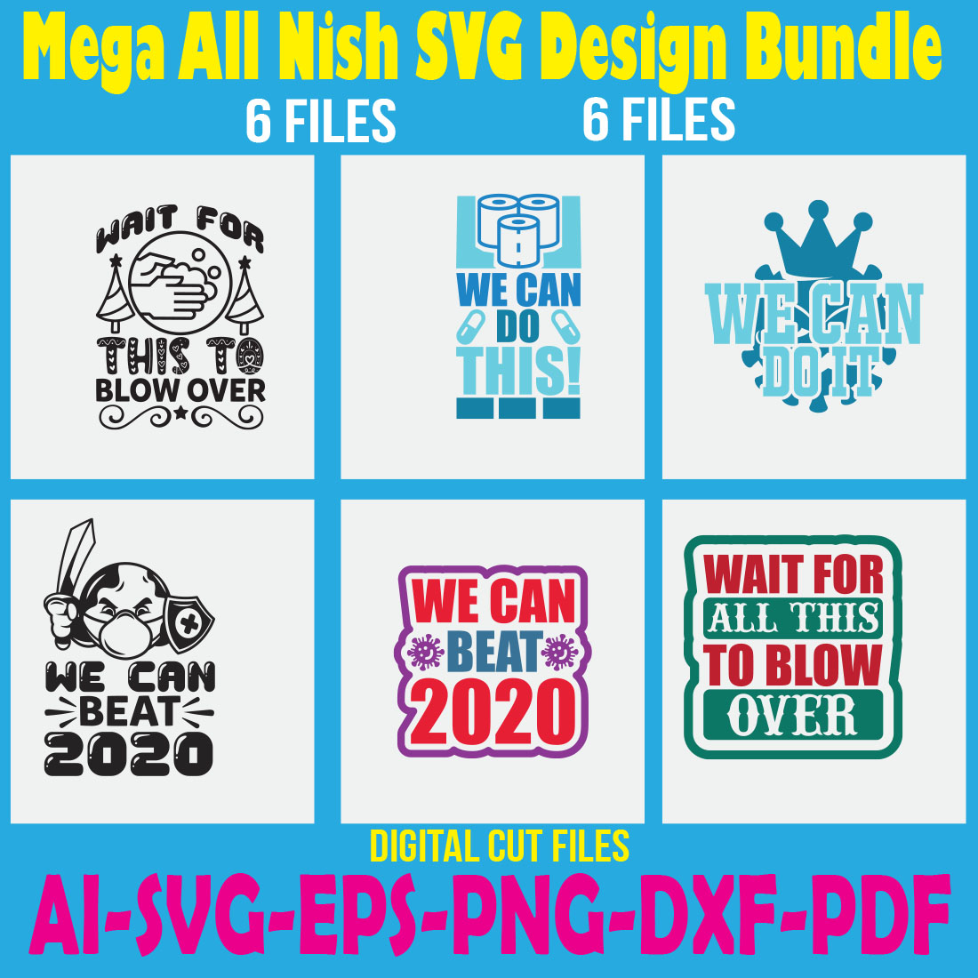 Mega All Nish SVG Design Bundle cover image.