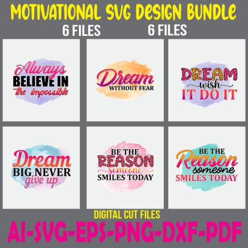 Motivational SVG Design Bundle cover image.