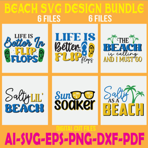 Beach SVG Design Bundle cover image.