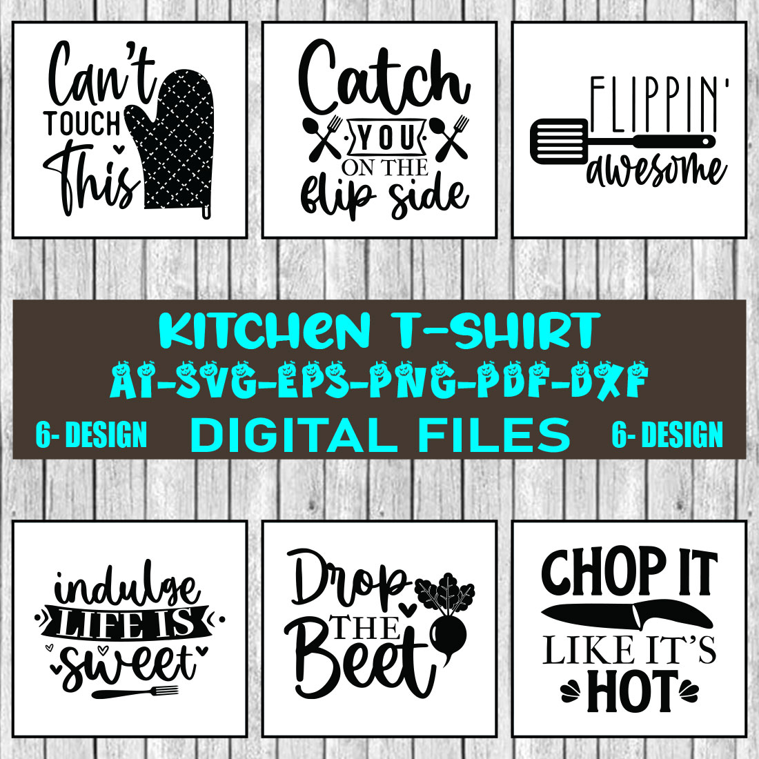 Kitchen T-shirt Design Bundle volume -01 cover image.