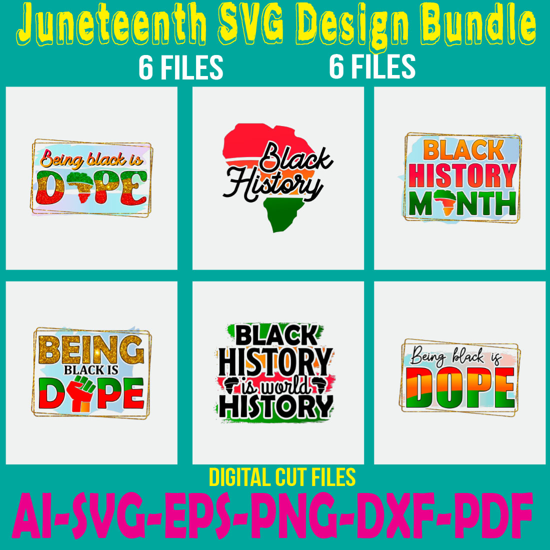 Juneteenth SVG Design Bundle cover image.