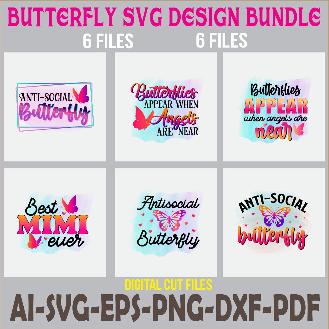 Butterfly SVG Design Bundle cover image.