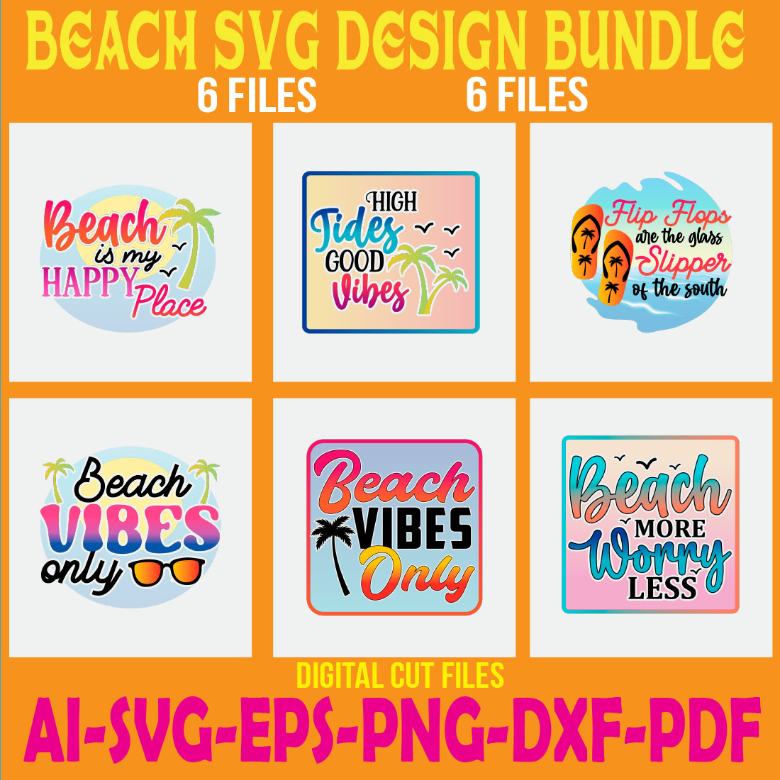 Beach SVG Design Bundle cover image.