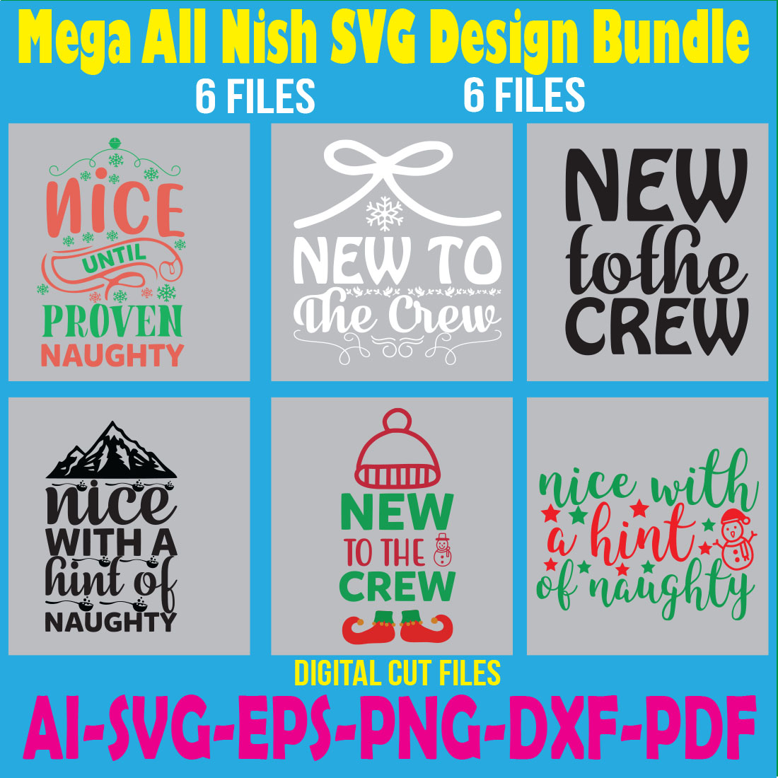 Mega All Nish SVG Design Bundle cover image.