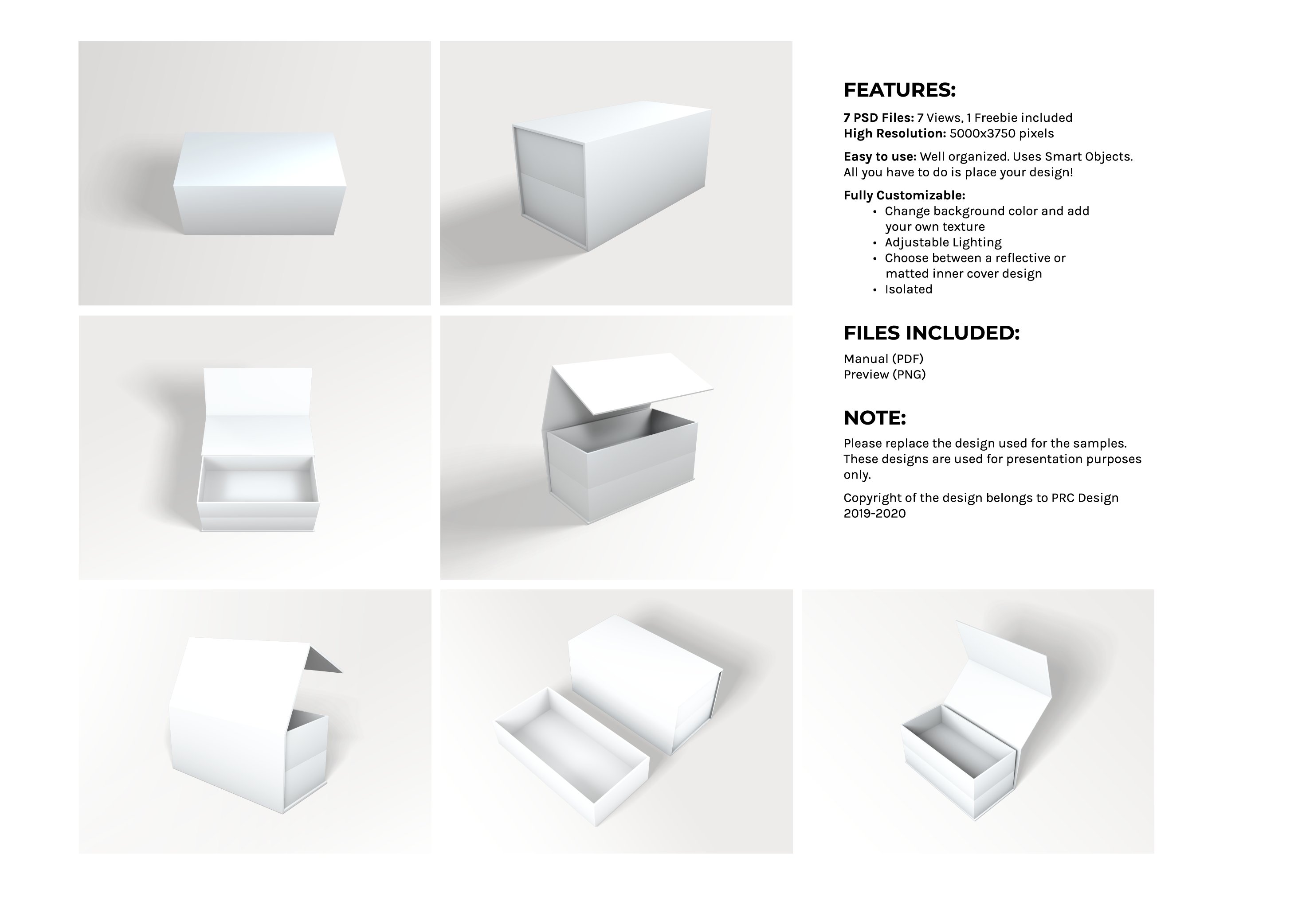 Foldable Magnetic Box Mockup Set preview image.