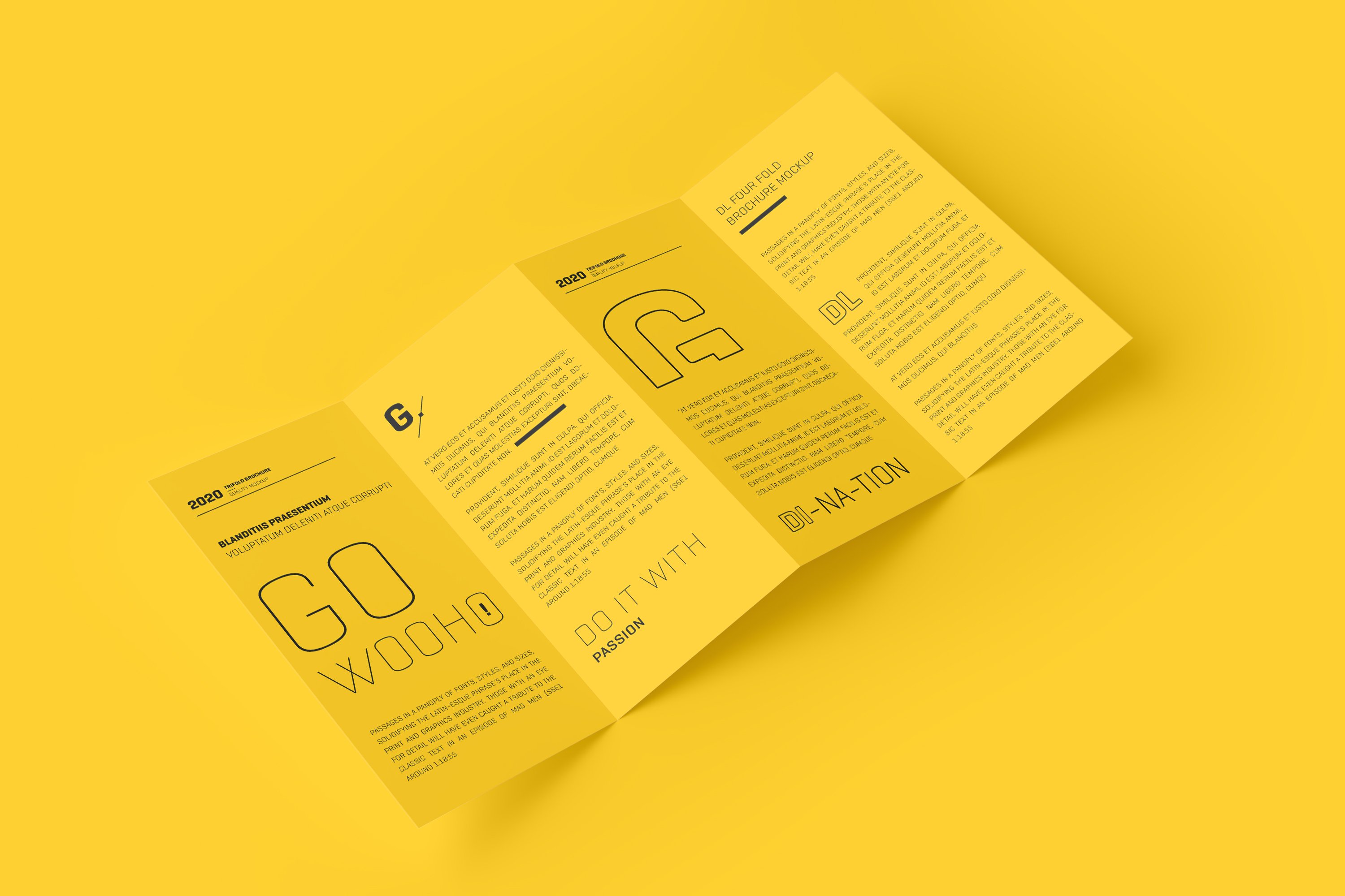 DL 4 Fold Brochure Mockup preview image.