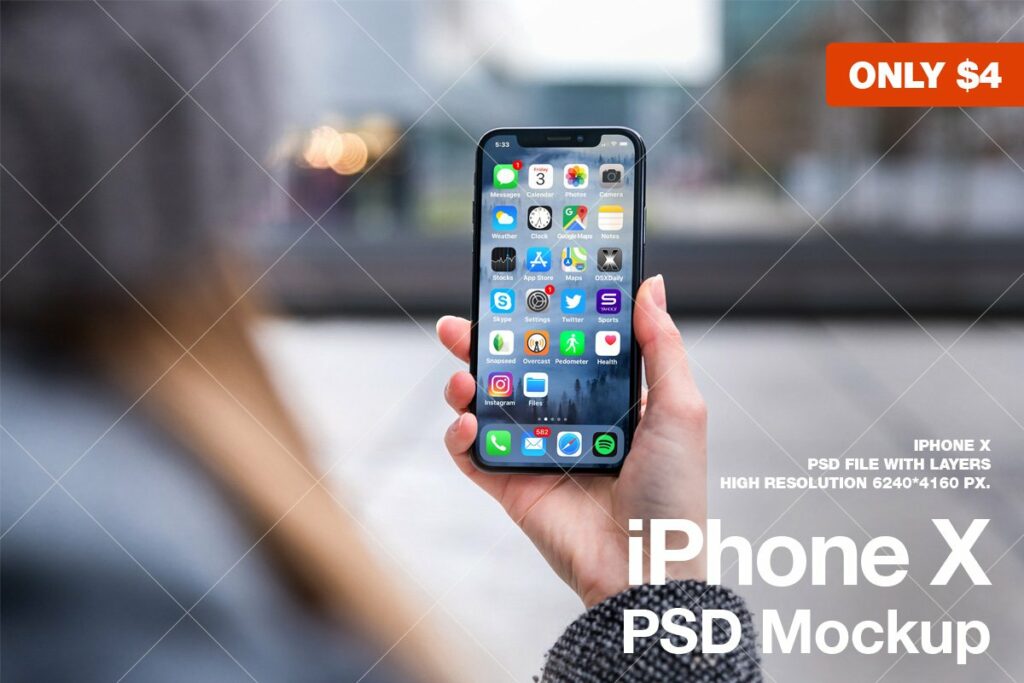 iPhone X PSD Mockup – MasterBundles