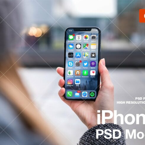 iPhone X PSD Mockup cover image.