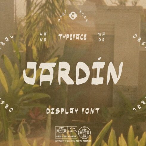 Jardin hand drawn display font cover image.