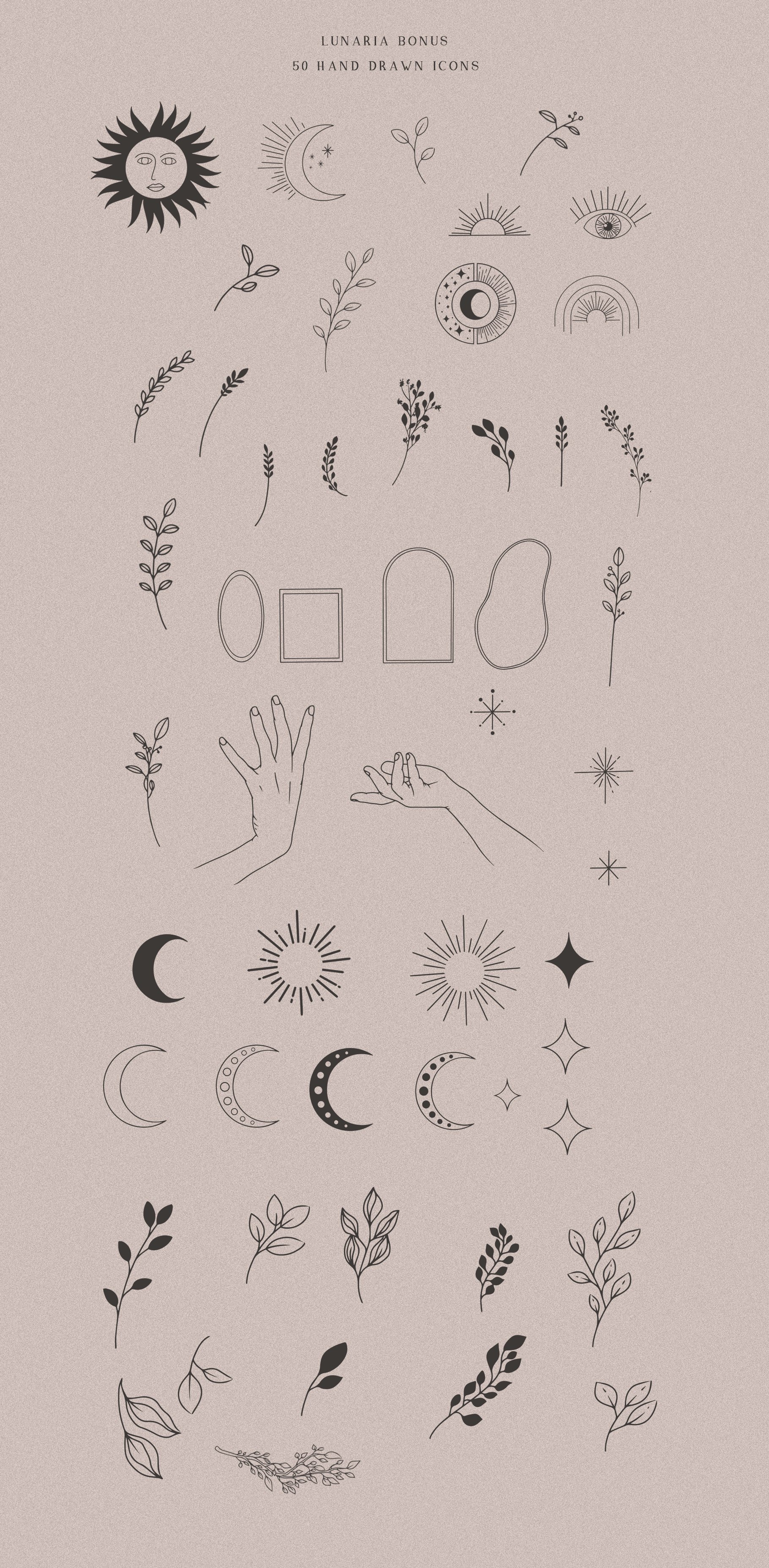 01 lunaria typography lunar esoteric symbol logoicon 21