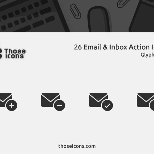 Email & Inbox Actions Glyph Icons cover image.