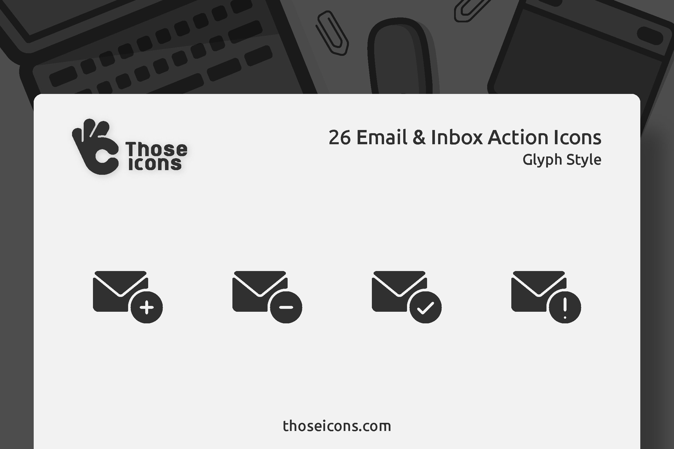 Email & Inbox Actions Glyph Icons cover image.
