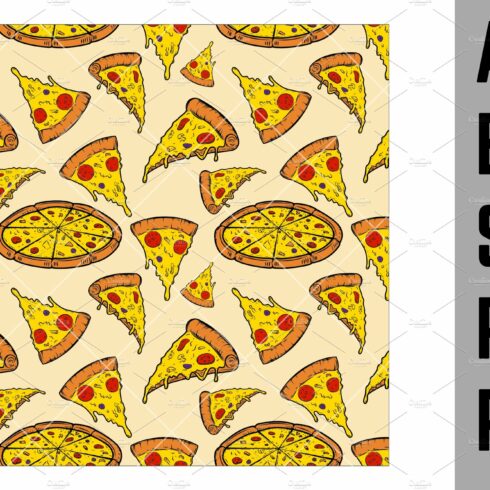Seamless pattern with pizza SVG cover image.