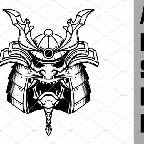 Samurai helmet illustration SVG cover image.