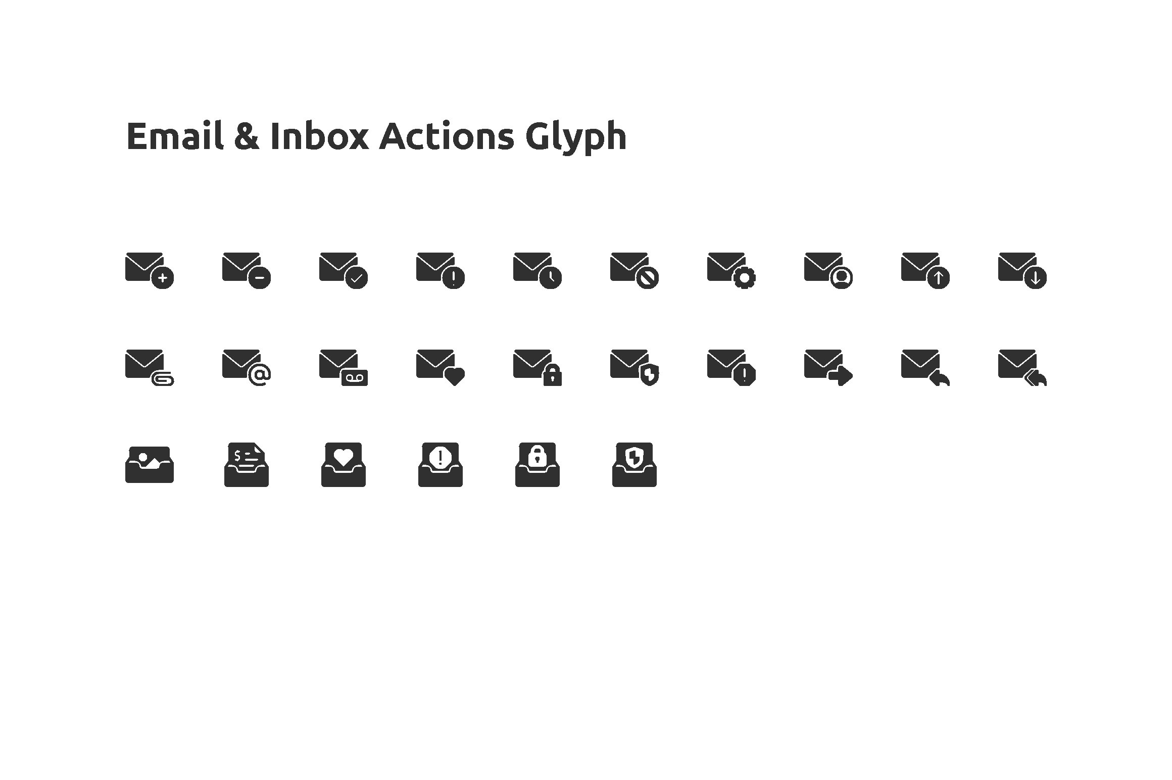 Email & Inbox Actions Glyph Icons preview image.