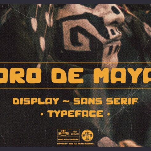 ORO de MAYA sans serif display font cover image.