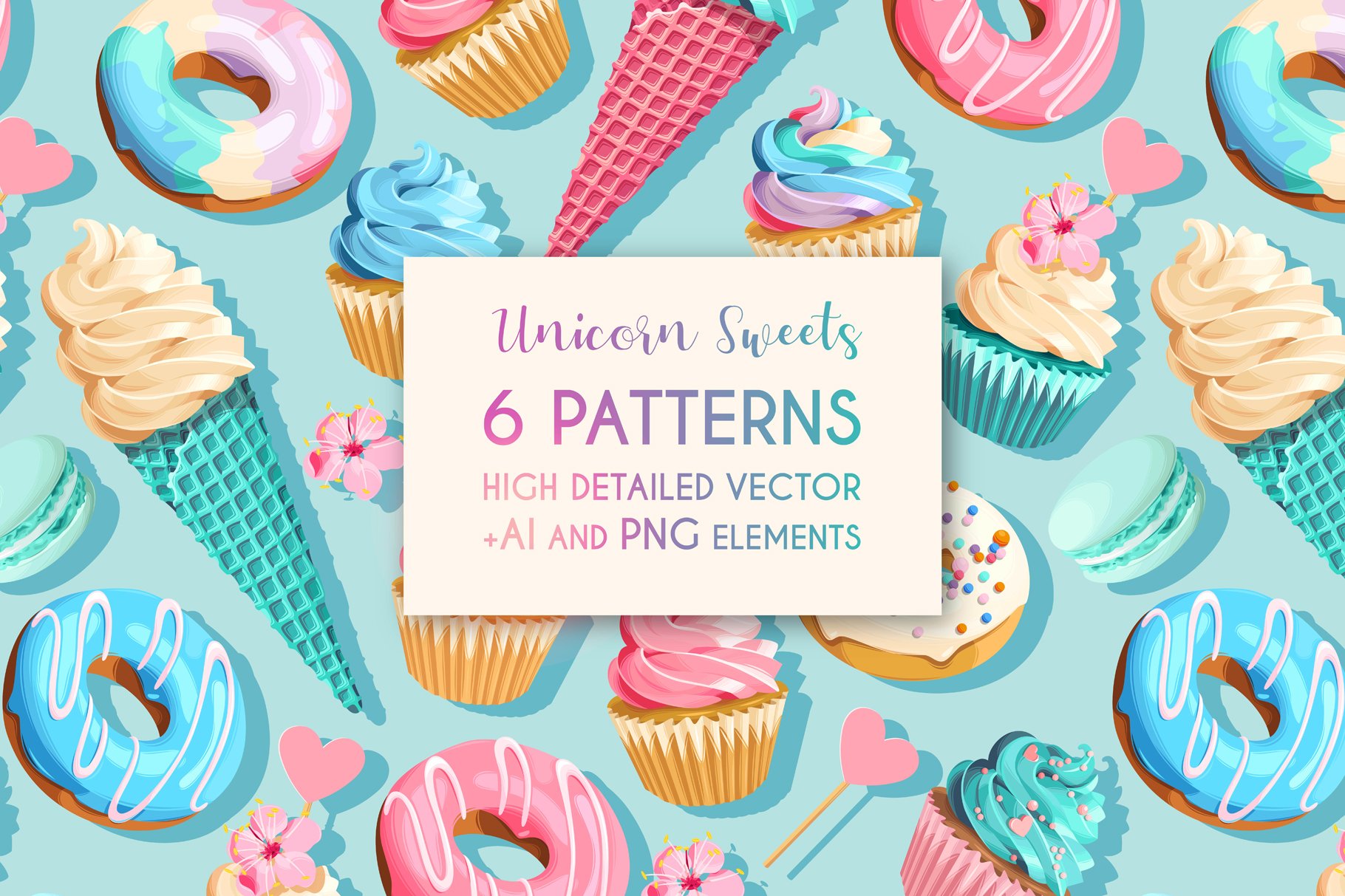 Unicorn Sweets Patterns cover image.