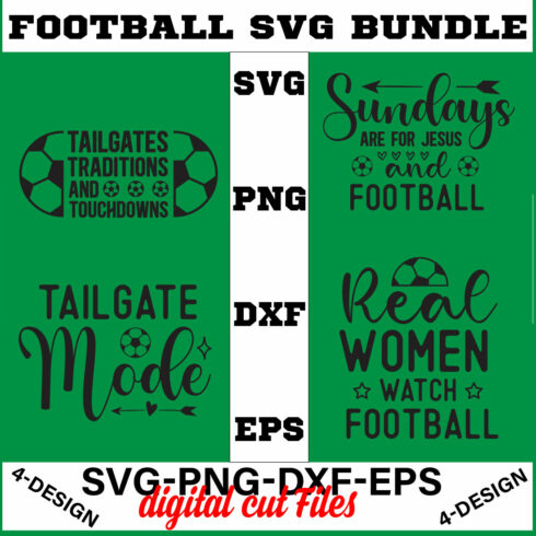 Football SVG T-shirt Design Bundle Volume-03 cover image.